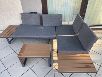 Zahradní / balkonový nábytek – pohovka + stolek - 3