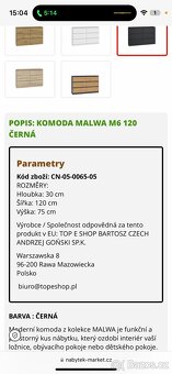Komoda Malwa M6 120 Černá - 3