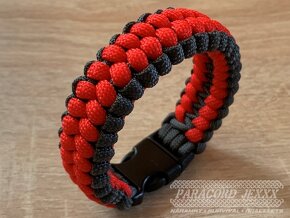 PARACORD náramek (18 cm) red - grey - 3