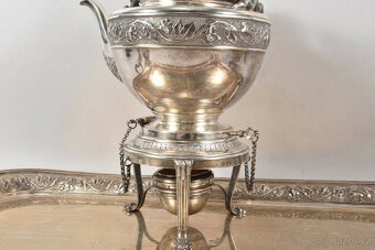Stříbrný čajový servis, Londýn 190102, 8 kg, hadí rukojeti - 3