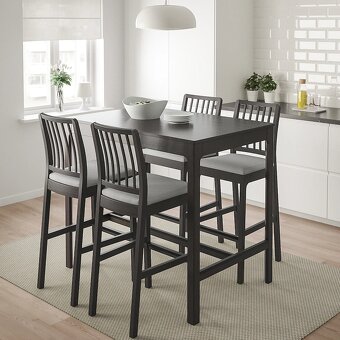 EKEDALEN Barová stolička s opěrkou, Ikea 2ks - 3