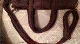 Hnědá kabelka s kožešinou cross body popruh - 3