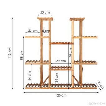 Dřevěný stojan na květiny SPRINGOS PLANT 12 - 3
