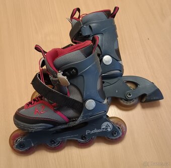 Značkové dívčí kolečkové brusle K2 - nastavitelná vel. 29-34 - 3