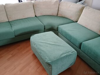 Italská designová rohová pohovka s podnožkou - 3