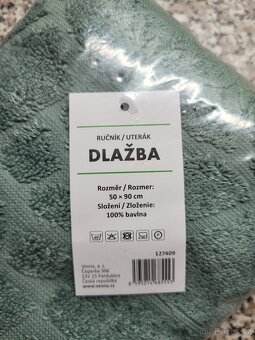Nový olivový ručník Dlažba zn. Vesna, 50x90 cm - 3