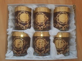 Červené a modré zlaté skleničky na whisky Bohemia - 3