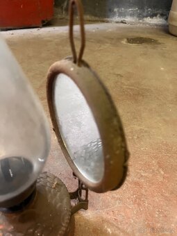 Stará petrolejová lampa se zrcátkem / petrolejka - 3