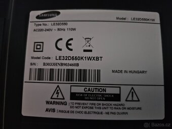 Prodám Samsung LCD TV LE32B550 32"(82 cm), FULL HD, DVB-T/ - 3
