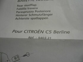 Citroen C5 zástěrky zadní NOVÉ ORIGINAL - 3