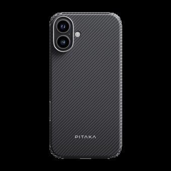 Kryt Pitaka Ultra-Slim Case Black/Grey Twill Apple iPhone 16 - 3