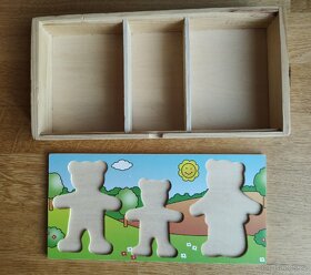 Dřevěné puzzle oblékání medvídků - 3