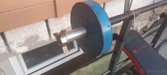 Lavice ,bench činka + kotouče 122 kg. - 3