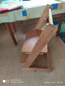 Dětská rostoucí židle, masiv, v pěkném stavu, levně. - 3