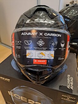 NOVÁ Překlápěcí helma LS2 Advant X Solid Carbon FF901 - 3