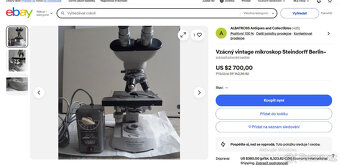 Vzácný vintažní laboratořní Mikroskop Steindorf-Berlin binok - 3