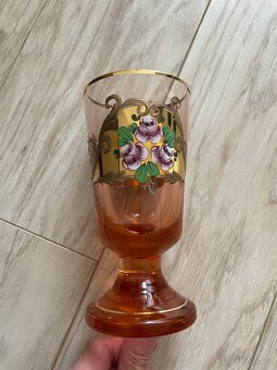 Skleněná grogovka, ruční malba, zlaceno BohemiaCristal - 3