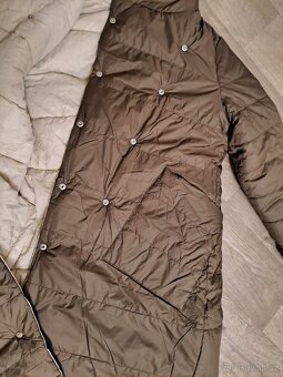 Dlouhý oboustranný kabát Cozy Frost béžovo-čokoládový - 3