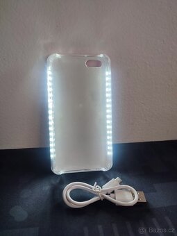 Růžový obal s bočním LED osvětlením pro iPhone 5/5s - 3