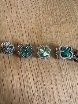 Stříbrné čtyřlístky přívěsky na Pandora náramek - 3