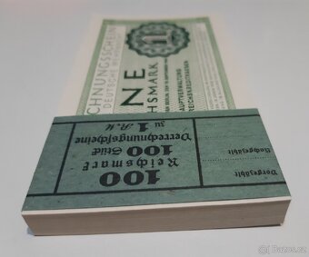 100 ks balíček Wehrmacht 1 Reichsmark 1944,UNC - 3
