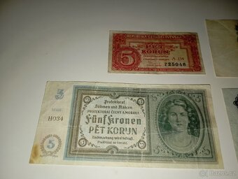 BANKOVKY 5 KČS 1940-1961, 4 RŮZNÉ EMISE - 3