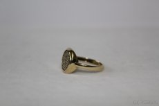 Zlatý dámský prsten se zirkony - 3