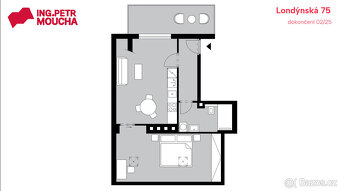 Světlý byt 2+kk s velkou terasou ve vrchním patře, Londýnská - 3