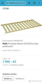 Laťkový rošt 90x200 cm - 3