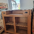 Dřevěný recepční pult / prodejní pult – masiv, 120 × 52 × 10 - 3