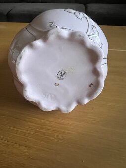 Karafa a košíček růžový porcelán - 3