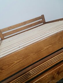 Prodám masiv Postel v Moření Dubu 140x200 zvýšená s roštem - 3