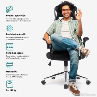 NOVÁ - Kancelářská židle OPTIMA PDH nosnost 140 kg - 3
