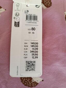 Body rostoucí Lindex vel. 80, ježci - 3