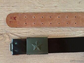 Vojenský pásek/řemen ČSLA kožený - nový - 3