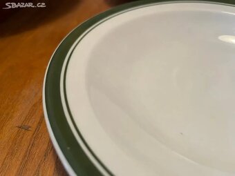 Retro hluboké talíře (sada 6ks, zelený okraj) - 3