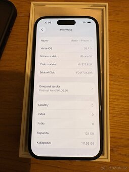 Apple iPhone 16 Black 128 Gb v záruce - 3