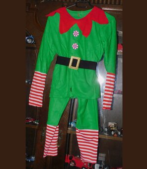 kostým Santa Claus a vánoční skřítek. - 3