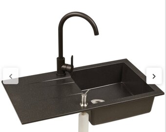 Černý granitový dřez AXIS Zonda s baterií  - NOVÝ - 3