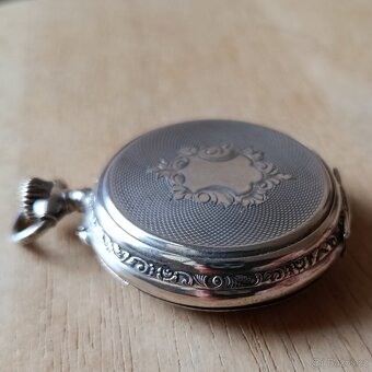 Starožitné stříbrné kapesní hodinky REMONTOIR - 3