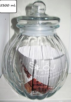 Velká skleněná nádoba dóza silně těsnící - 5, 3 l / nová - 3