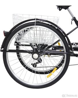 26'' tříkolka pro dospělé 3 kola 6 rychlostí s košíkem - 3