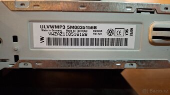 Autorádio VW RCD210 - Originál + PIN, plně funkční - 3