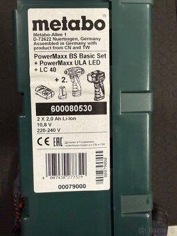 METABO PowerMaxx BS Basic aku šroubovák 10,8V 2x2Ah Li-Ion + - 3