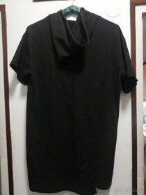 Černé šaty s kapucí a krátkým rukávem vel 42 - 3
