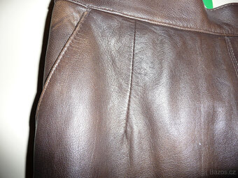 Sukně kožená dámská hnědá vel.40 - 3