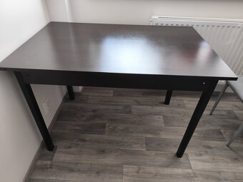 Jídelní stůl 110 x 70 cm (černohnědý lamino/masiv) - 3