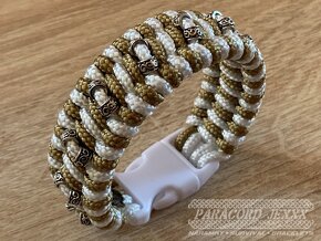 PARACORD náramek (17 cm) bronze - white - 3