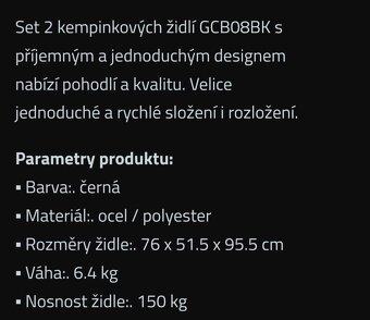 Nové kempovací křeslo - nosnost 150 kg - 3