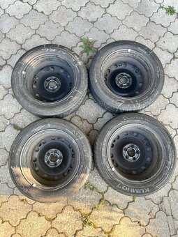 Prodám 4x plechové disky 5x100, Letní 185/60 R15 - 3